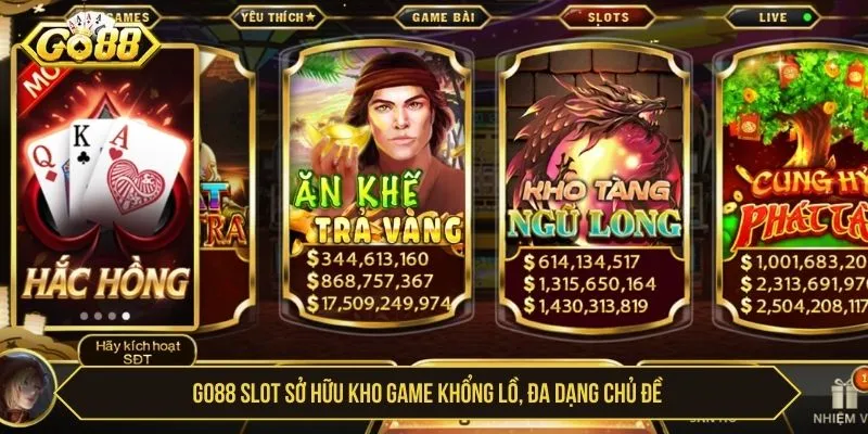 GO88 Slot Đỉnh Cao Với Hàng Nghìn Game Slot Đa Dạng GO88 Slot sở hữu kho game khổng lồ, đa dạng chủ đề